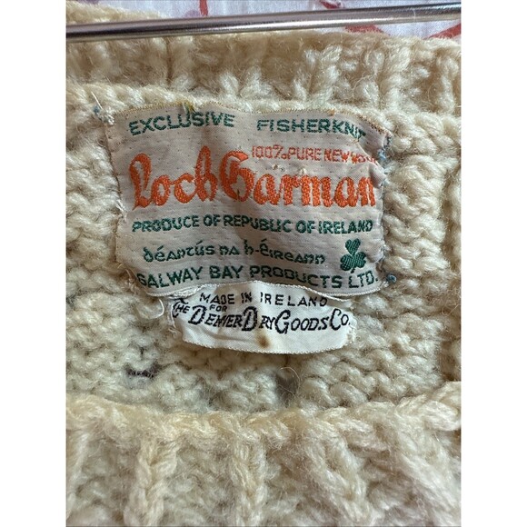 Vtg Loch Garman Irish Cable Knit Fishermans Sweater Wool Ireland | Men's Large - Picture 14 of 15